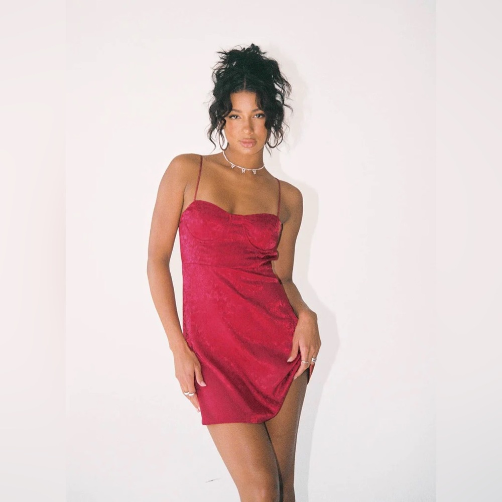 Princess Polly Diva Mini Dress in Deep Red